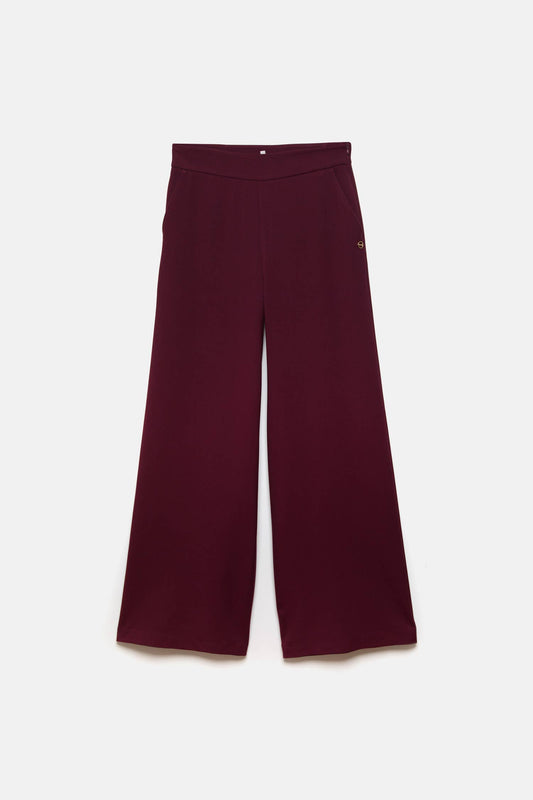 Pantaloni palazzo a gamba larga con zip laterale