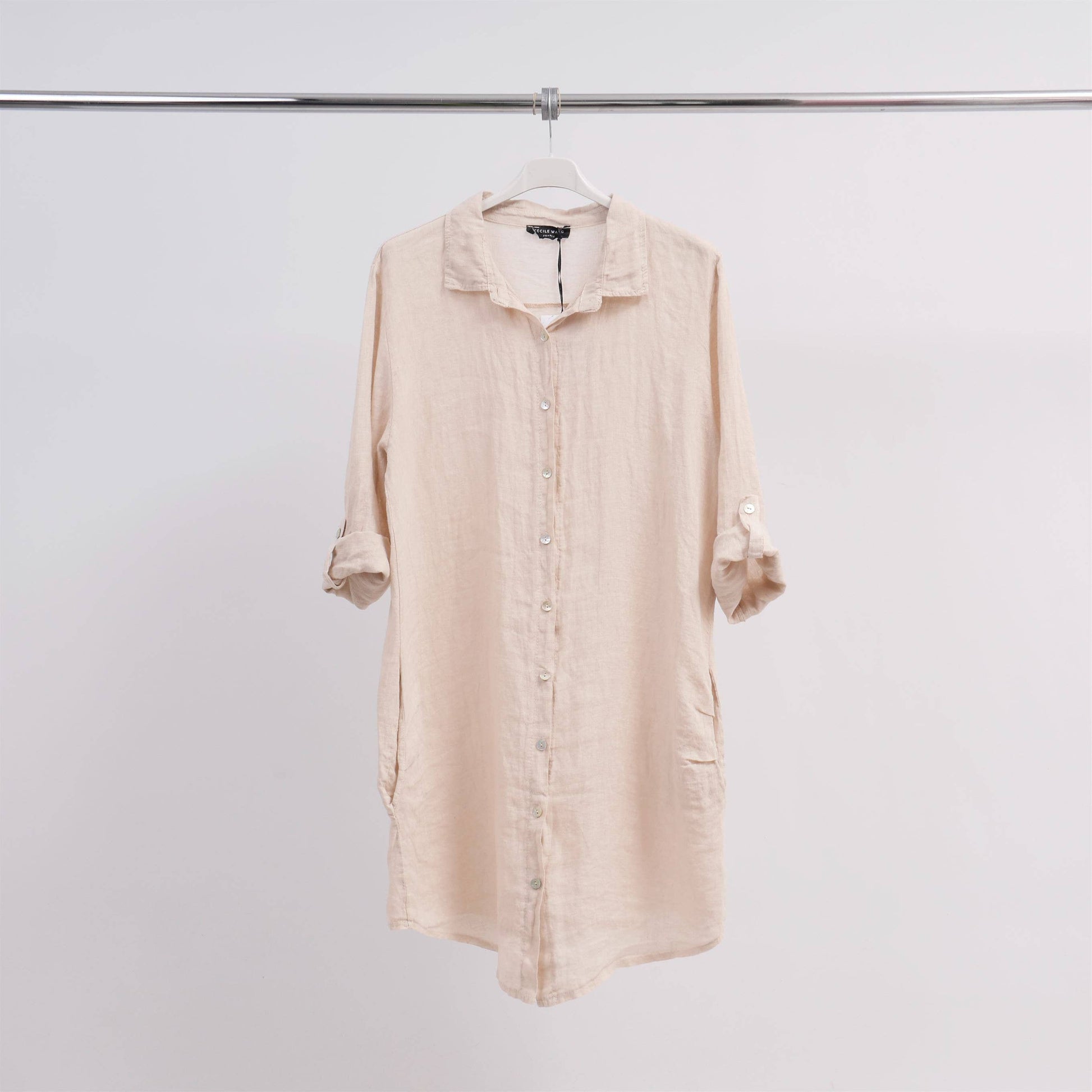 Abito camicia corto in lino