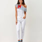 Body in maglia monospalla con volant a pois