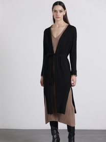 Cappotto lungo morbido con cintura