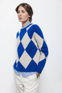 Maglione in maglia con motivo geometrico