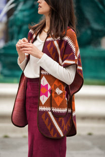 Mantella jacquard etnica oversize