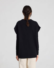 Gilet Thea in lana d’agnello nero