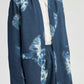 Giacca tie-dye blu stile kimono