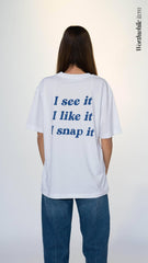 T-shirt oversize con stampa Like It
