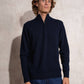 Maglione polo in cotone con mezza zip da uomo