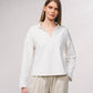 Maglia polo in misto cotone a maniche lunghe