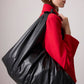 Borsa a spalla oversize in ecopelle nera
