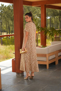 Abito midi in maglia melange
