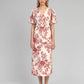 Abito midi Melila rosa con stampa floreale