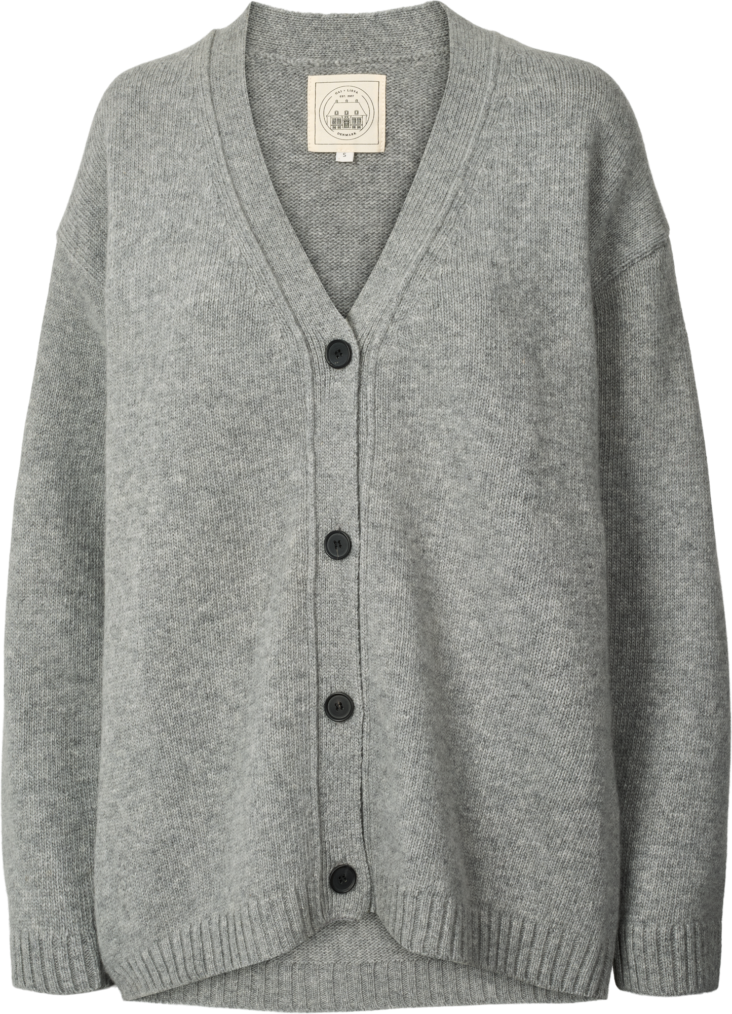 Cardigan Edith in lana d’agnello grigio mélange