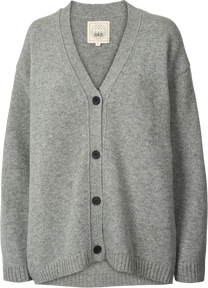 Cardigan Edith in lana d’agnello grigio mélange