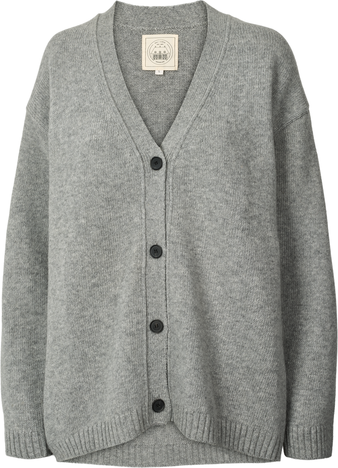Cardigan Edith in lana d’agnello grigio mélange