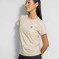 T-shirt donna antimacchia avorio scuro in cotone