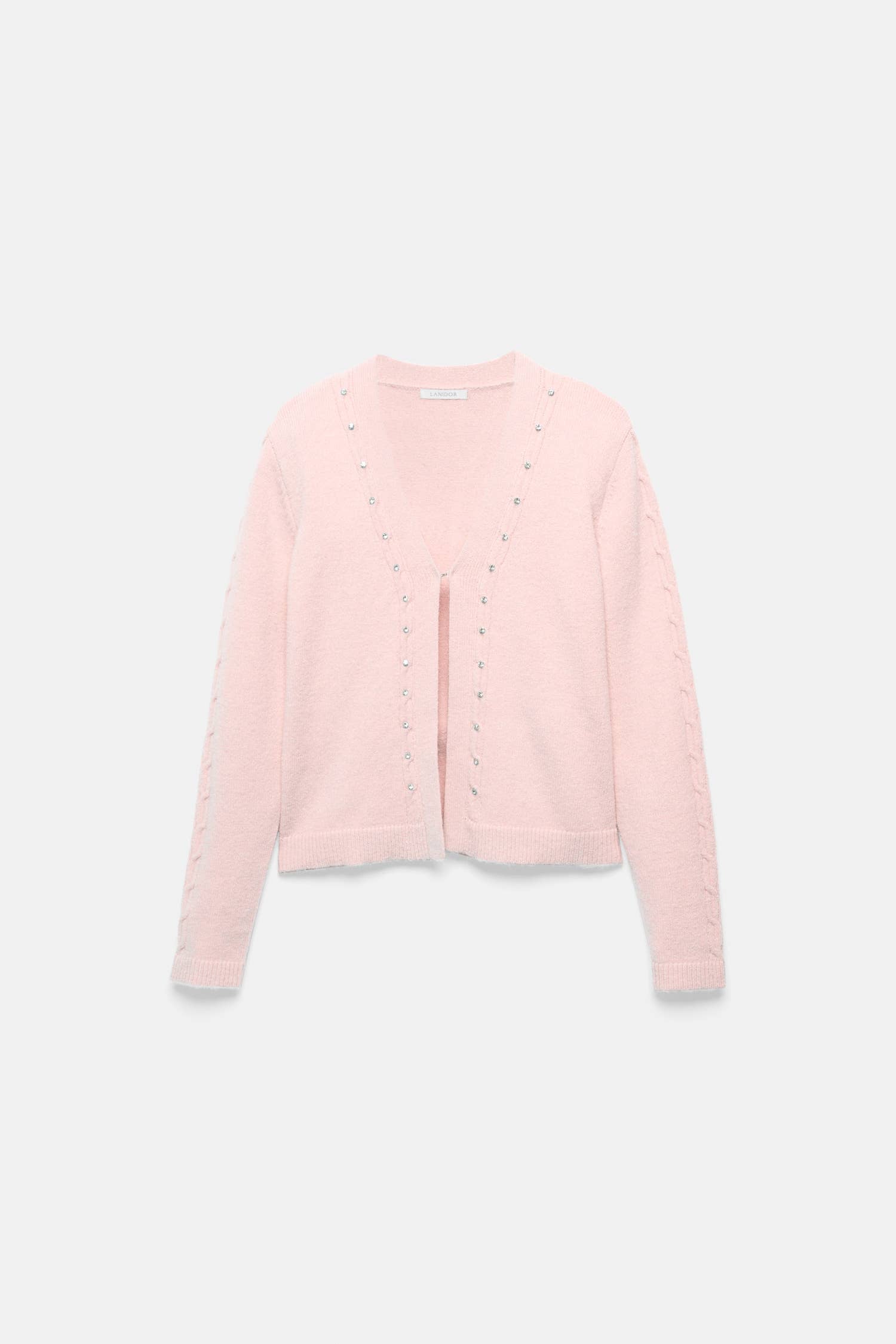 Giacca in maglia con pietre a contrasto