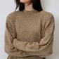 Maglione in maglia imbottito oversize beige mélange