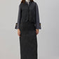 Completo donna con gilet trapuntato e gonna lunga
