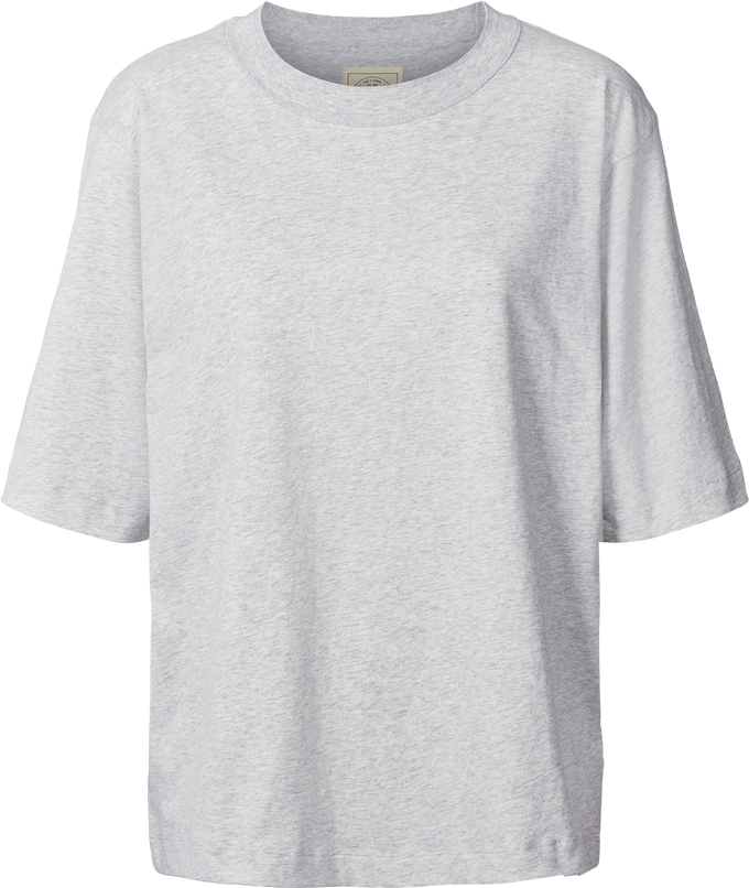 Maglia oversize Maya in cotone biologico GOTS grigio chiaro mélange