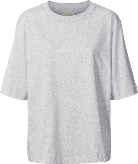 Maglia oversize Maya in cotone biologico GOTS grigio chiaro mélange