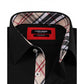 Camicia nera comfort fit con dettaglio tartan