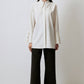 Camicia a righe crema con polsini maxi