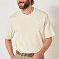 T-shirt a costine oversize in cotone organico con logo ricamato