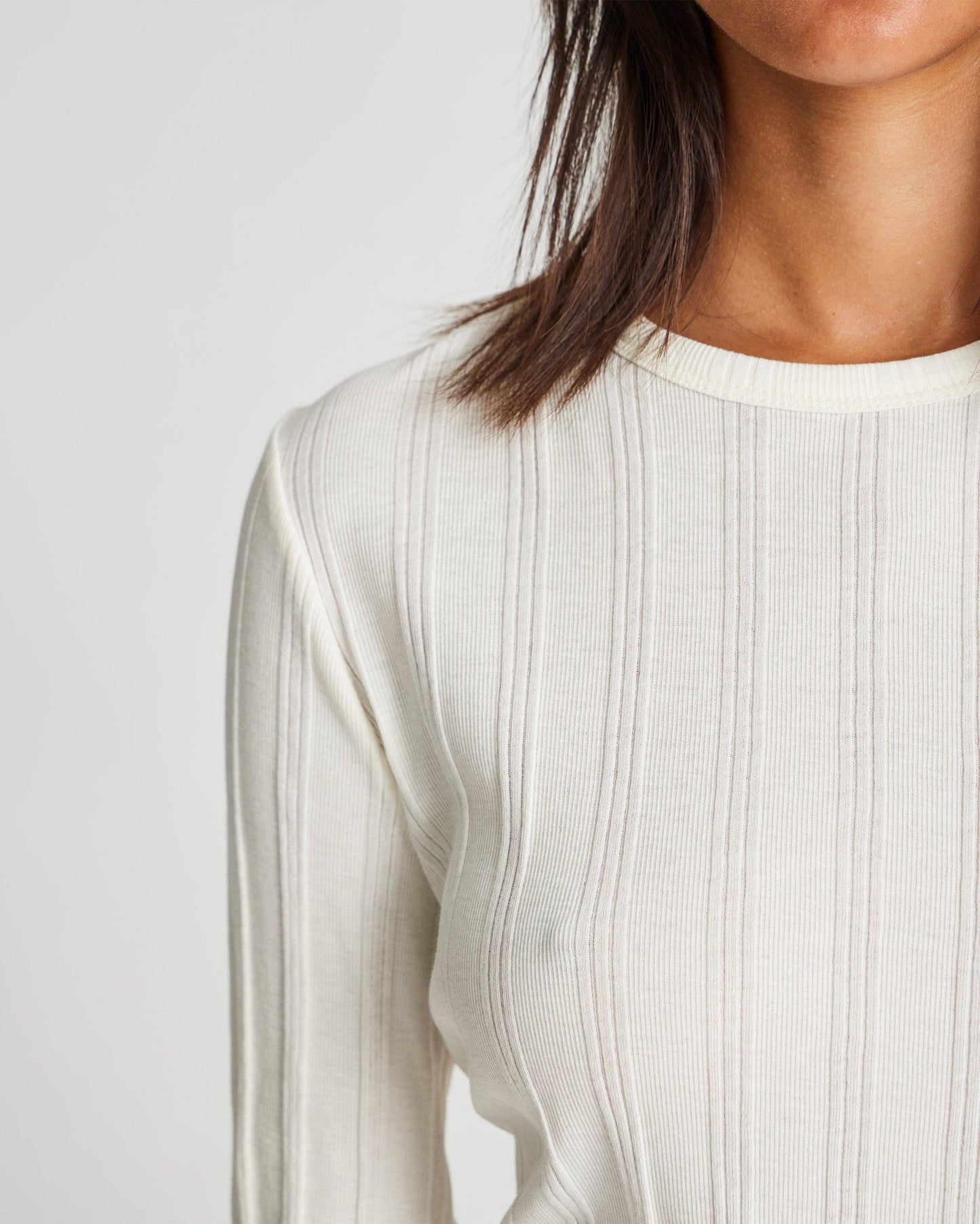 Maglia Thyra a manica lunga in cotone biologico Off White