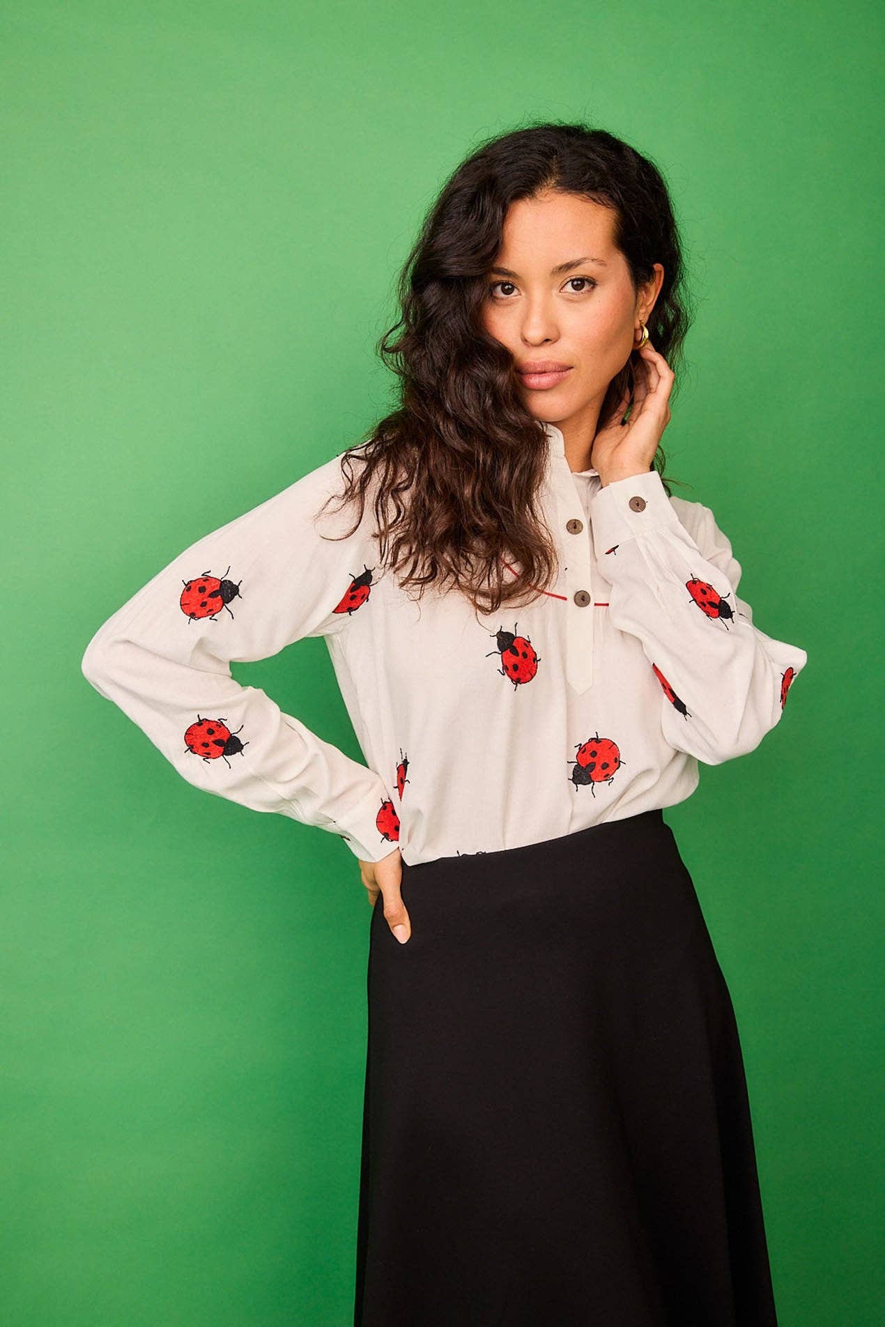 Camicia Bellota con stampa coccinelle