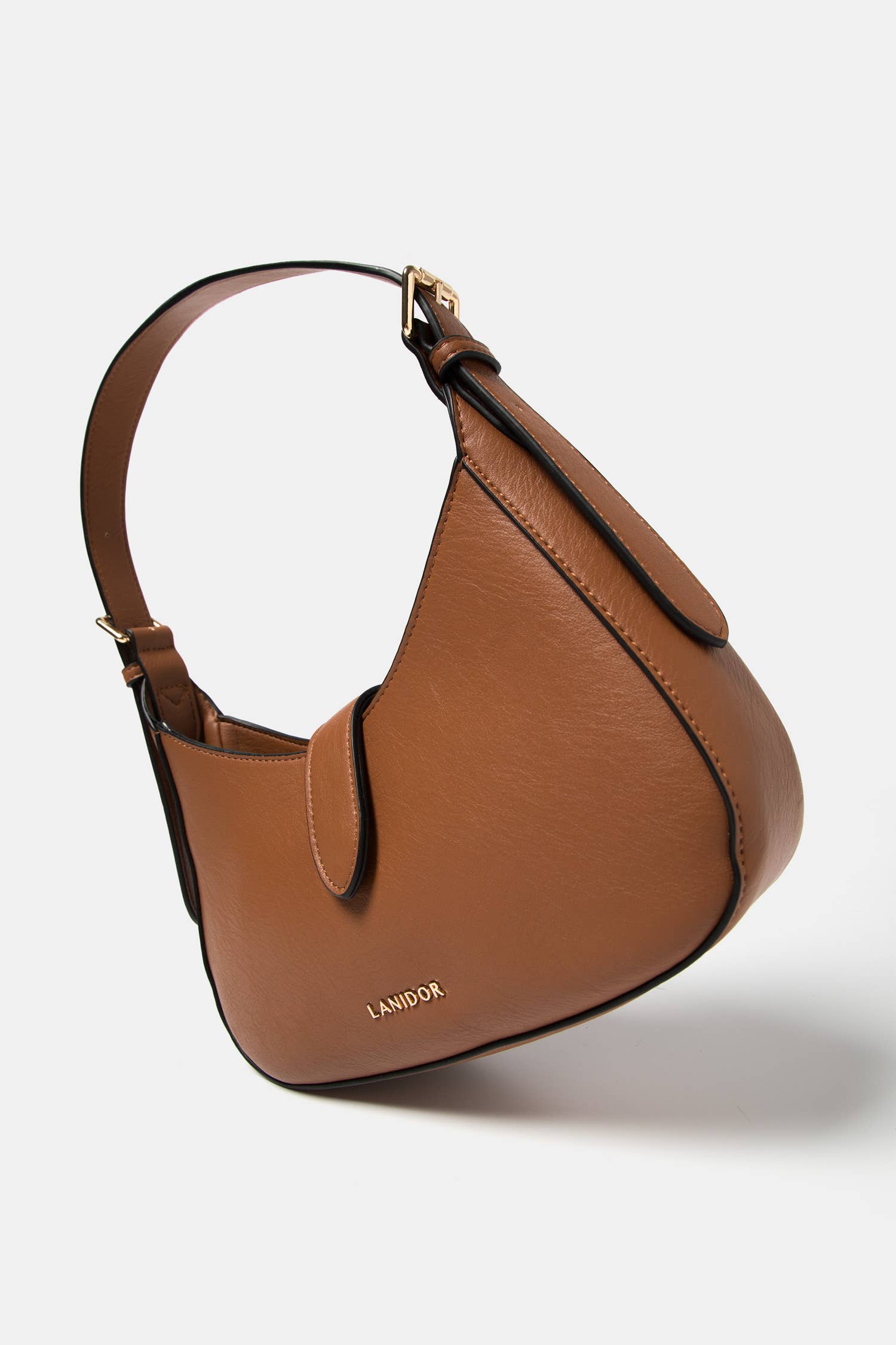 Borsa a spalla in ecopelle liscia con tracolla