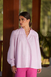 Blusa a righe in cotone