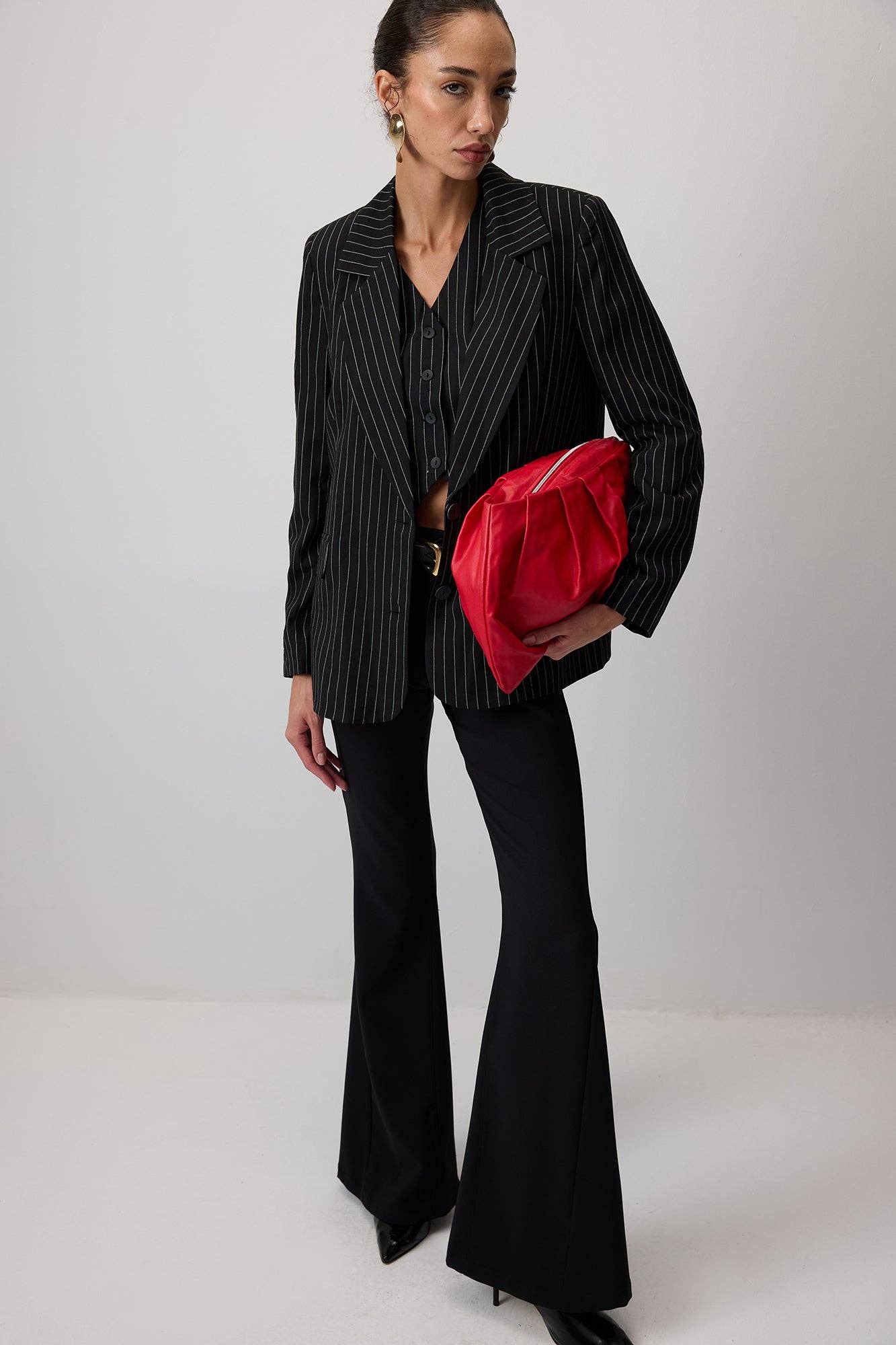 Completo gilet e blazer gessato