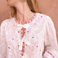 Camicia Servane ecru in voile di cotone con fiocchi