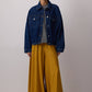 Pantaloni gonna a gamba larga senape con vita elasticizzata