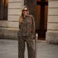 Pantaloni animalier in viscosa