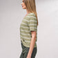Cardigan a righe in maglia con bottoni dorati