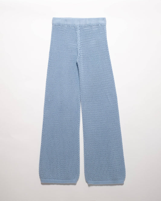 Pantaloni in cotone fine all’uncinetto