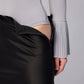 Body grigio a maniche lunghe con polsini plissettati