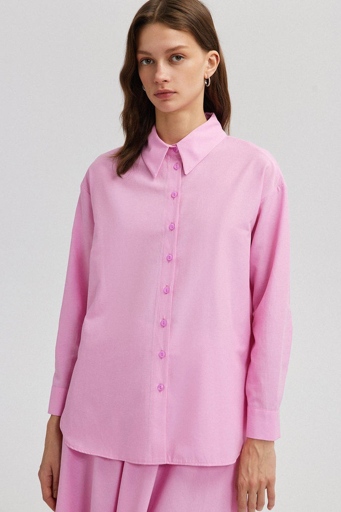Completo camicia e gonna rosa