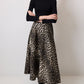 Gonna in gabardine con stampa leopardata