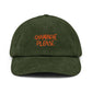 Cappellino dad hat in velluto a coste con ricamo “Champagne Please”