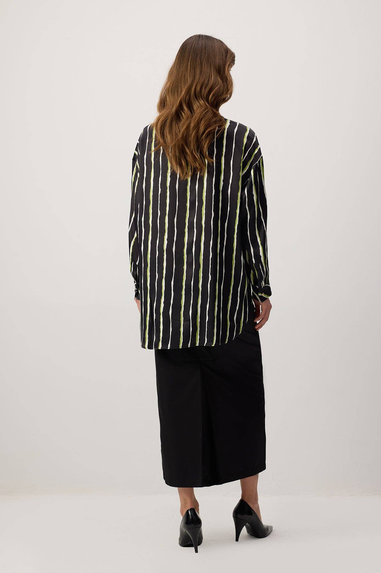 Camicia in raso a righe