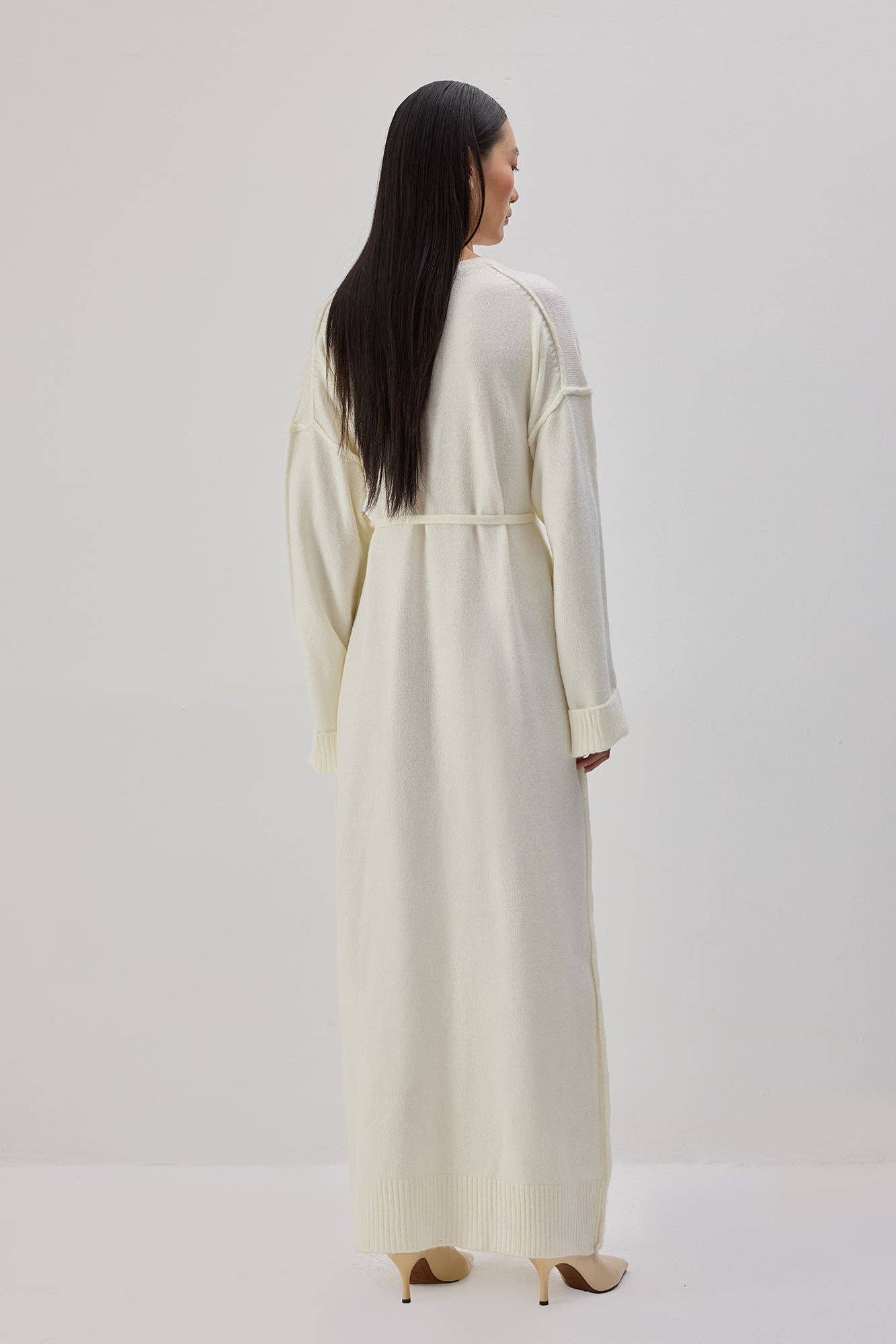 Abito maxi in maglia con dettaglio fiocco
