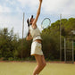 Gonna mini sportiva bianca con shorts interni