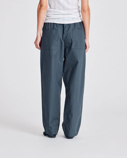 Pantaloni Jasmin in popeline di cotone biologico Blu Denim