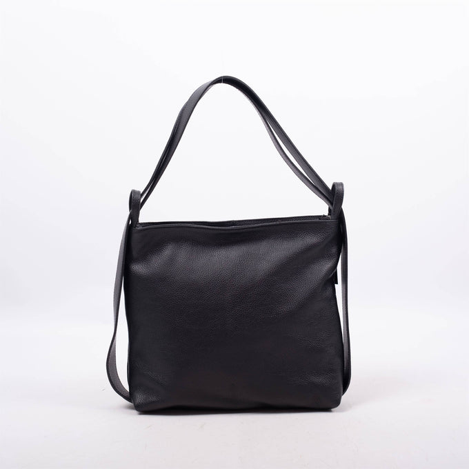 Borsa in pelle convertibile a spalla e zaino