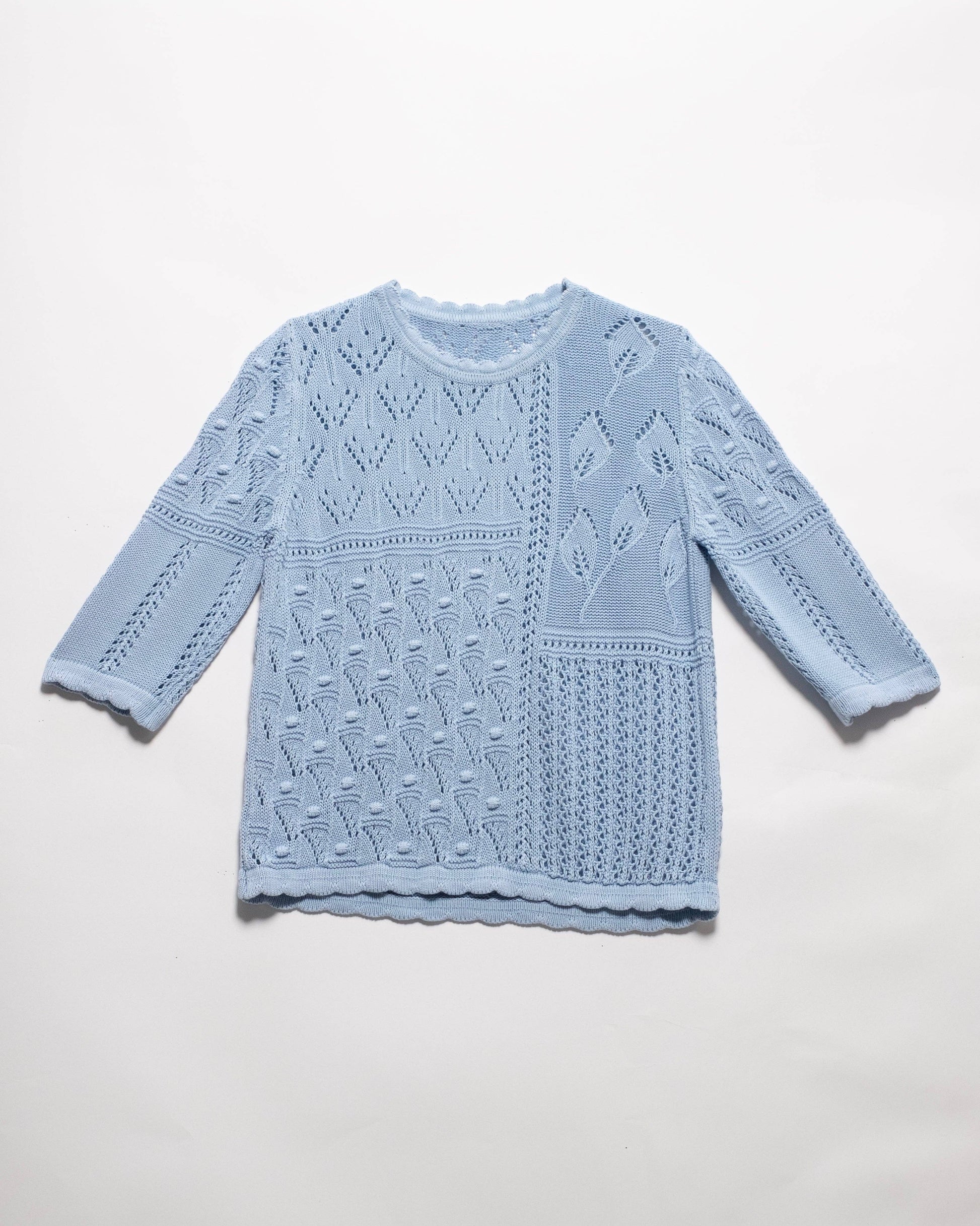 Maglia traforata in cotone con motivo floreale