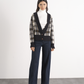 Cardigan in maglia a quadri con bottoni