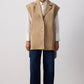 Gilet oversize con spacchi color visone