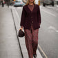 Cardigan in maglia color vino con bottoni