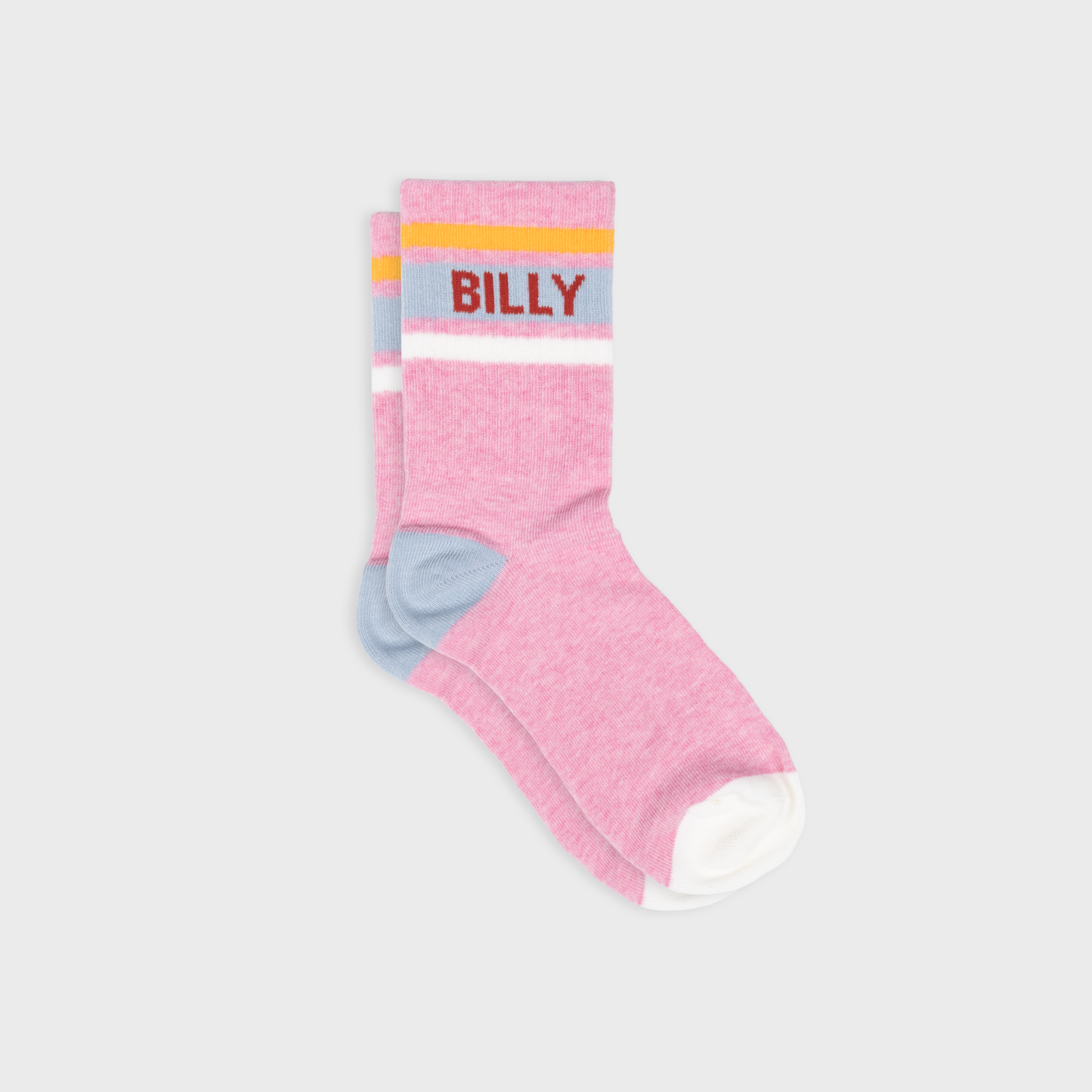 Calzini tennis rosa a righe con logo